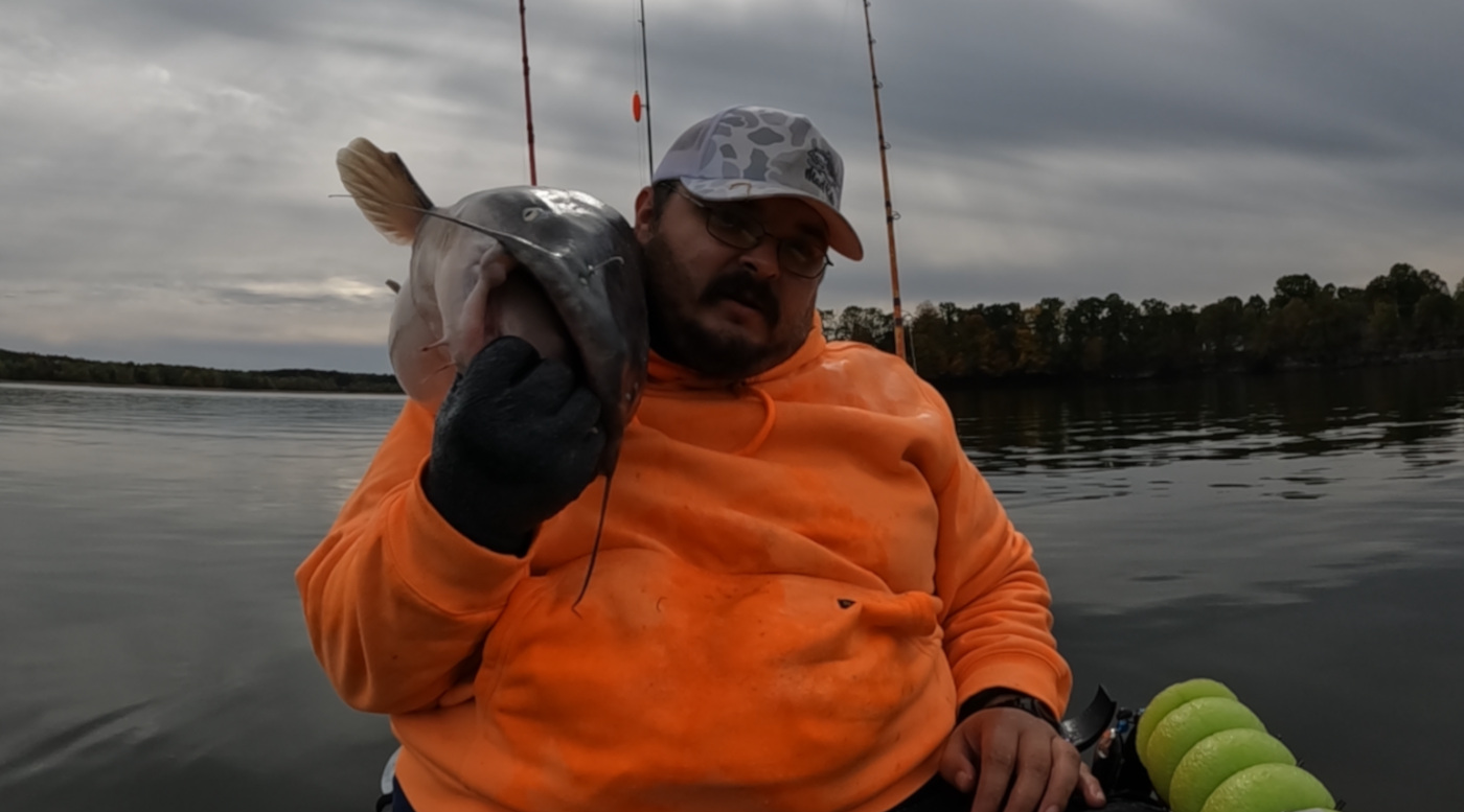 Personal best catfish, caught at Hoover Reservoir, unmeasured